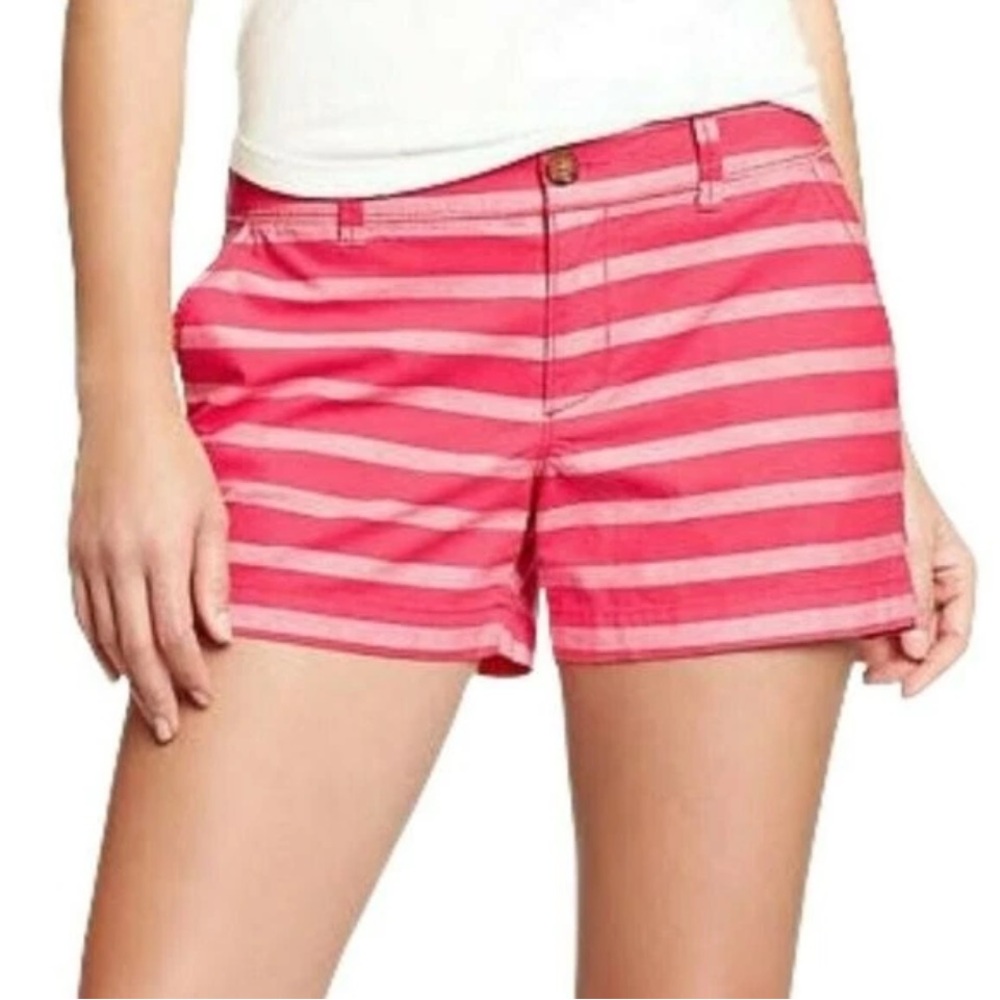 NEW Size 8 “Mini Chino” 2-Tone Pink Stripe Casual Cotton Shorts